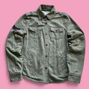 O'Neill Y2K Vintage Military Style Pocket Button Down Green Jacket Women’s small